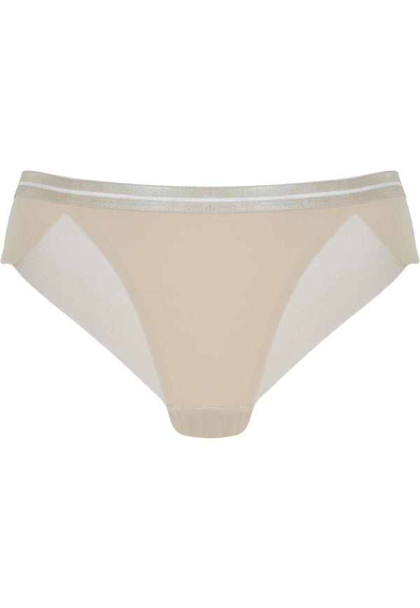 Naturana Clean Cut Slip mit Mesh-Details - Light Beige 50% Rabatt mit kostenlosem Versand