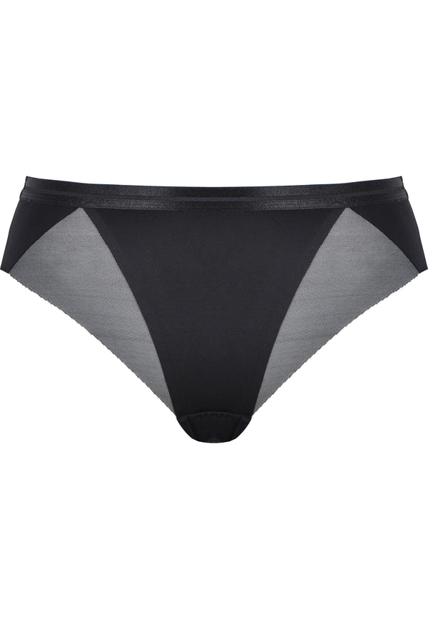 Naturana Clean Cut Slip mit Mesh-Details - Schwarz Clearance-Verkauf
