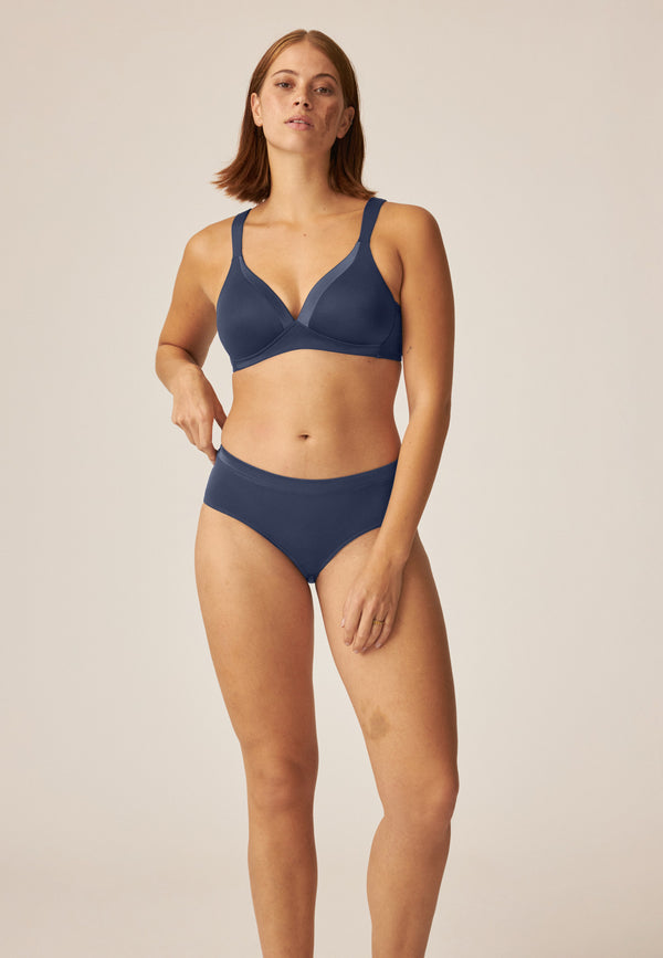 Naturana Softer Slip mit Glanzband - Navy Kostenloser Versand international
