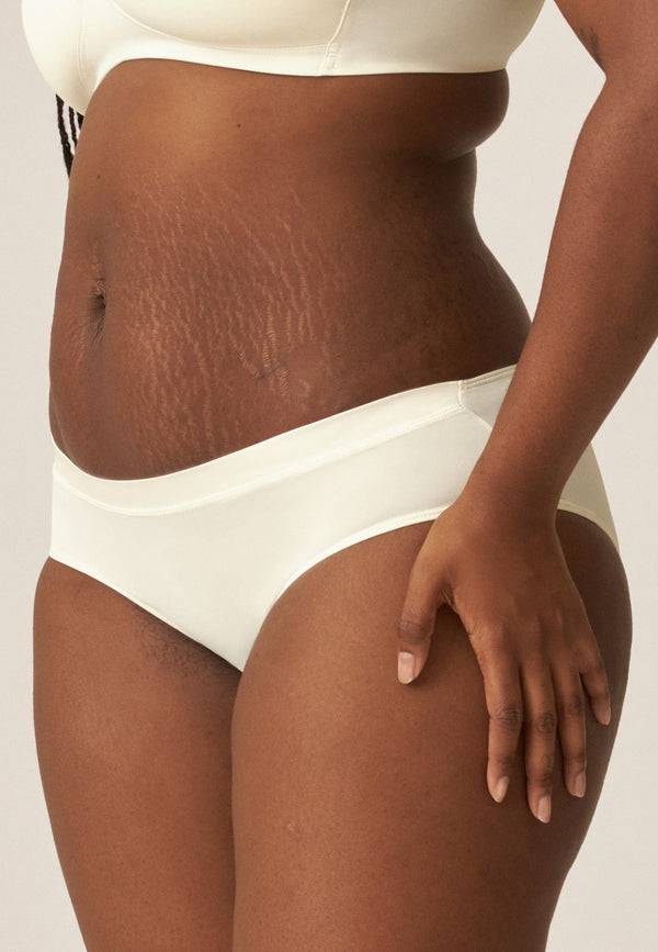 Naturana Softer Slip mit Glanzband - Ecru Fabrikladen