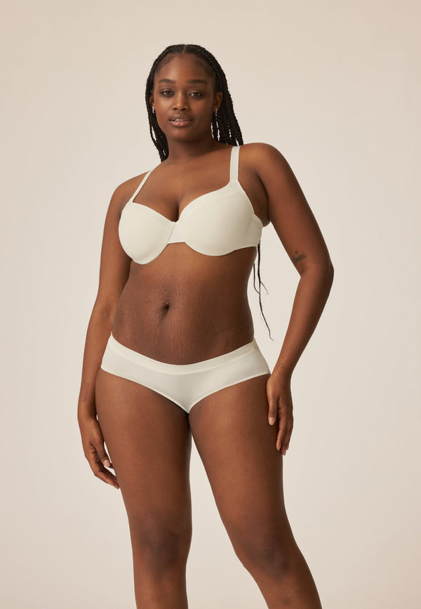 Naturana Softer Slip mit Glanzband - Ecru Fabrikladen