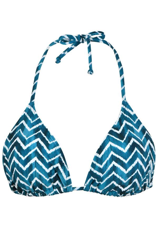 Naturana Bikini-Oberteil The Zig-Zag mit Schale - Smaragd-Ecru Rabatte dieses Monats