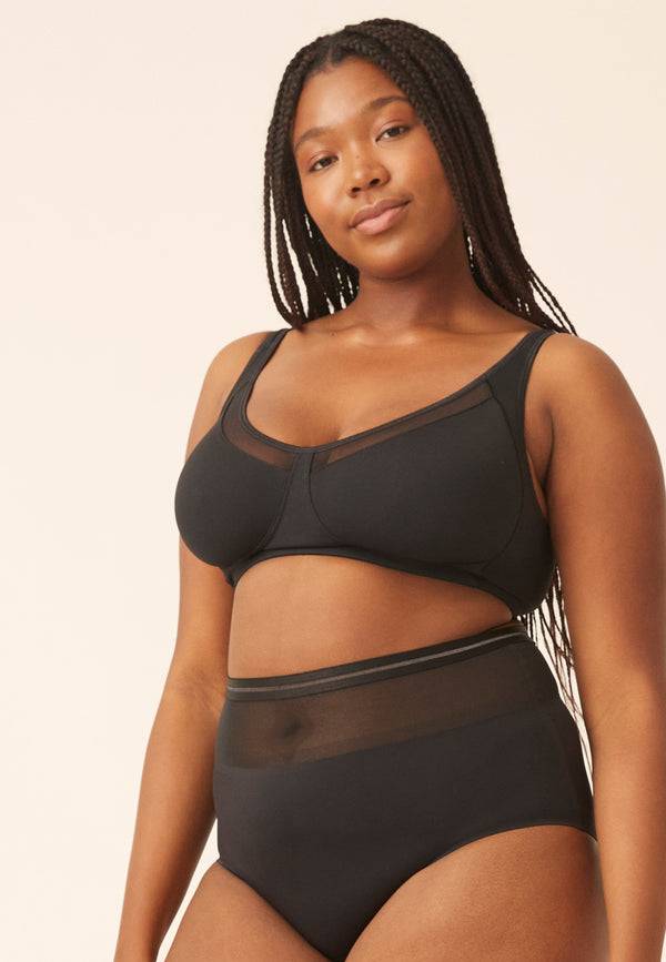 Naturana Soft-BH mit Mesheinsatz - Schwarz Black Friday