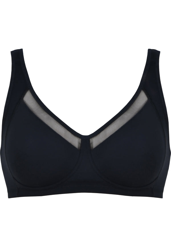 Naturana Soft-BH mit Mesheinsatz - Schwarz Black Friday