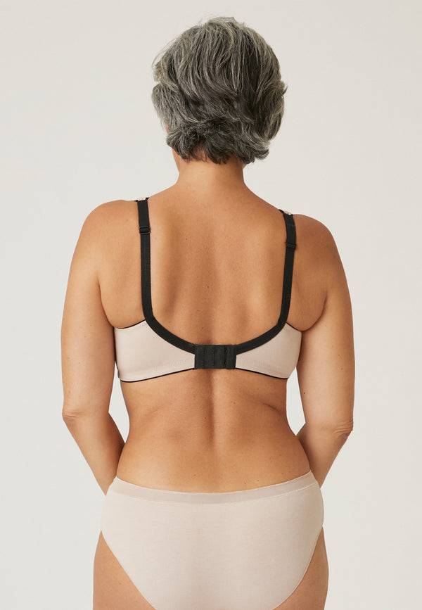 Naturana Natürlicher Baumwoll-Soft-BH - Light Beige/Schwarz Valentinstagsangebot