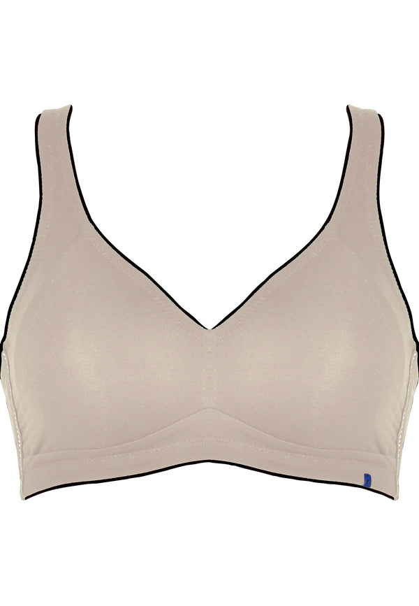 Naturana Natürlicher Baumwoll-Soft-BH - Light Beige/Schwarz Valentinstagsangebot