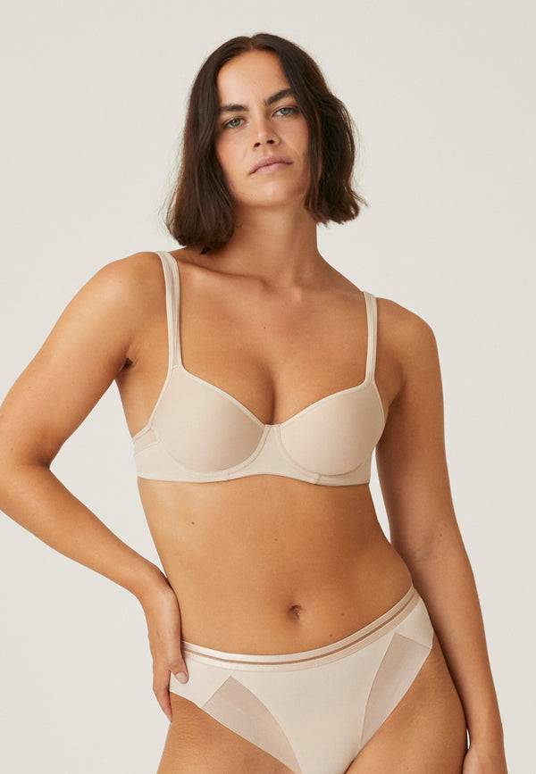 Naturana Spacer Bügel-BH mit Mesh Details - Light Beige Heißer Verkauf