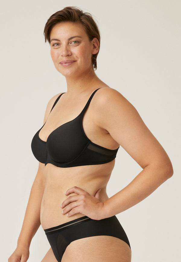 Naturana Spacer Bügel-BH mit Mesh Details - Schwarz Top Angebot