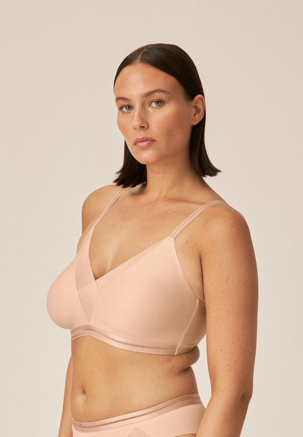 Naturana Softer Wohlfühl-BH mit Mesh-Details - Light Beige Online Outlet