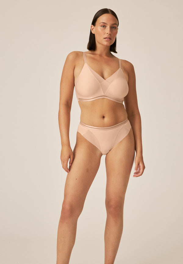 Naturana Softer Wohlfühl-BH mit Mesh-Details - Light Beige Online Outlet