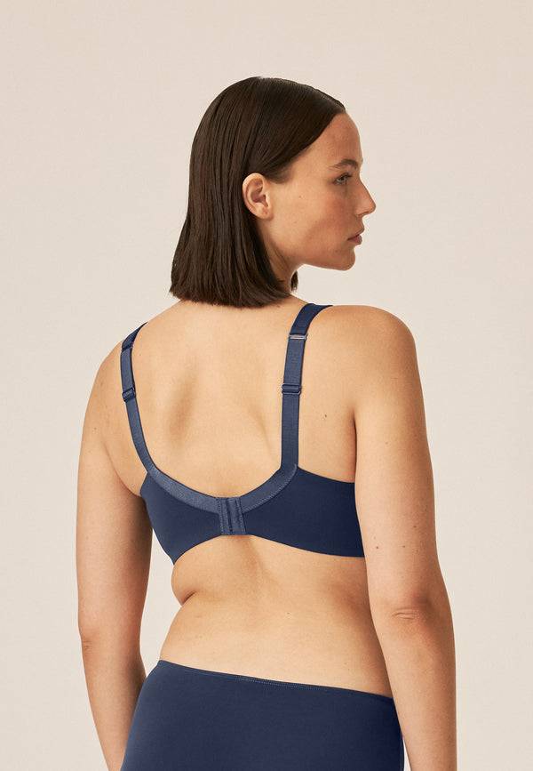 Naturana Bügelloser BH mit Schale und Glanzband - Navy Vierteljährliche Förderung