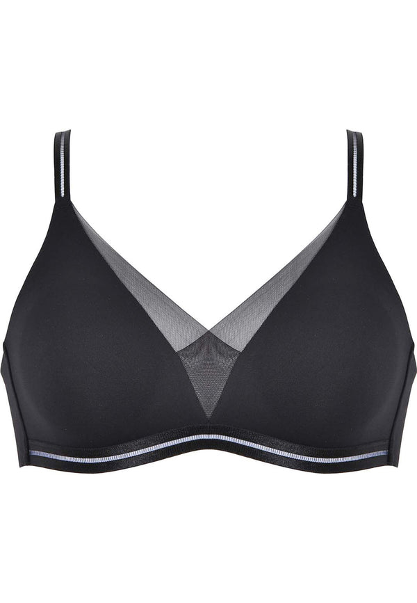 Naturana Softer Wohlfühl-BH mit Mesh-Details - Schwarz Nur noch ein Tag übrig