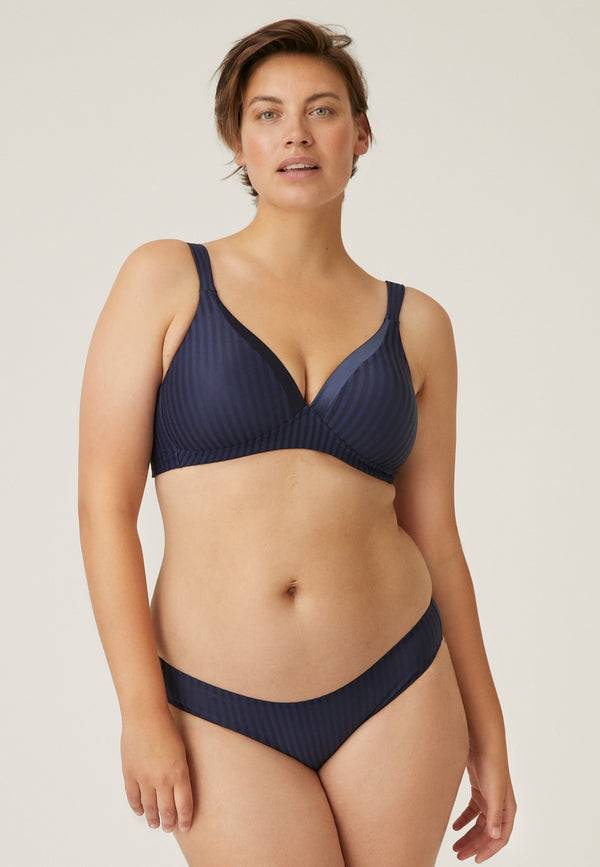 Naturana Streifen Soft-BH mit Schale - Navy Gestreift Kostenloser Versand international