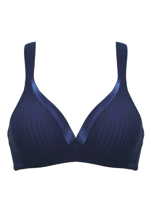 Naturana Streifen Soft-BH mit Schale - Navy Gestreift Kostenloser Versand international