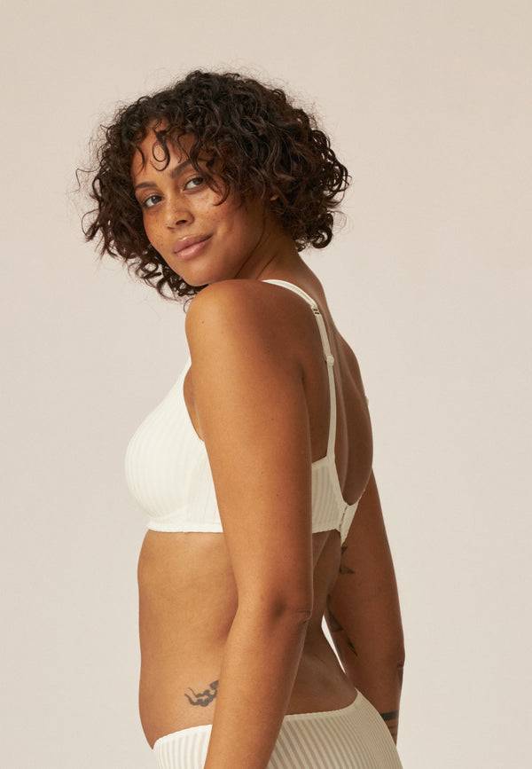 Naturana Streifen Soft-BH mit Schale - Ecru Gestreift Fabrikladen