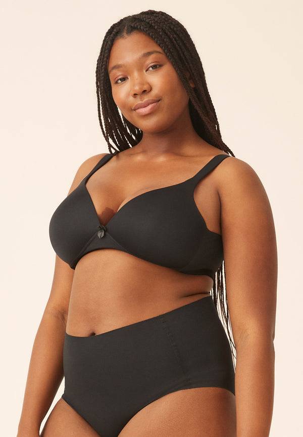 Naturana Soft-BH mit Schale und Entlastungsträgern - Schwarz zollfrei