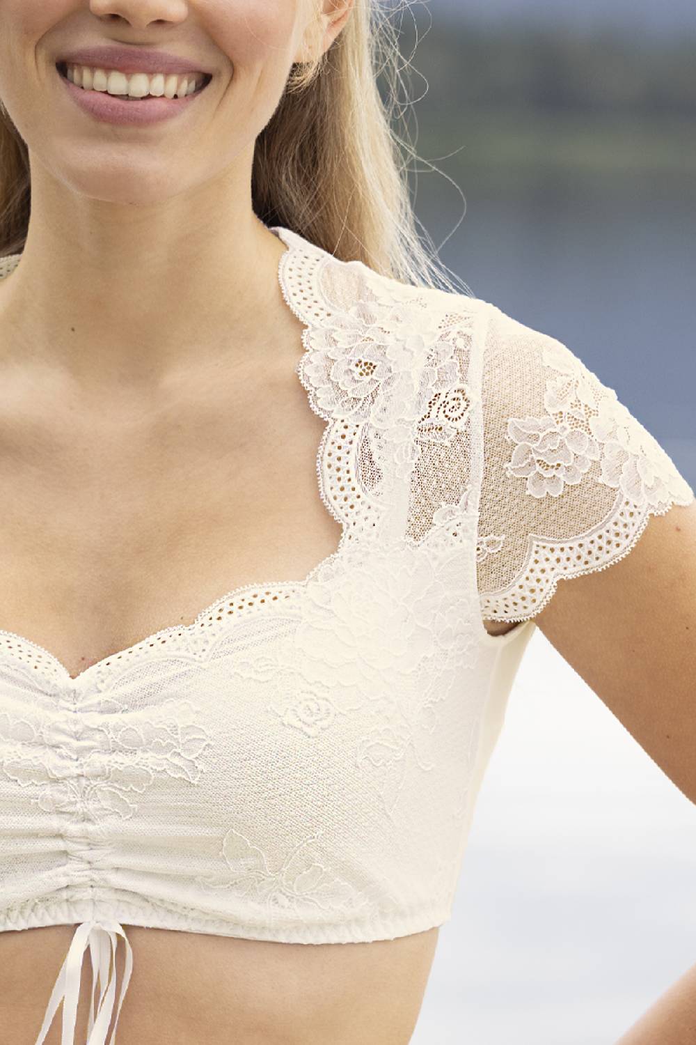 Nina Von C. Dirndl-Bluse Sybille, kurzarm Sonderangebote