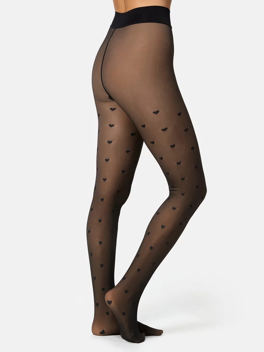 Nur Die Strumpfhose Warm & Transparent strapazierfähig 80 DEN Print - Herzdesign - Größe 40-44 Wochenangebot