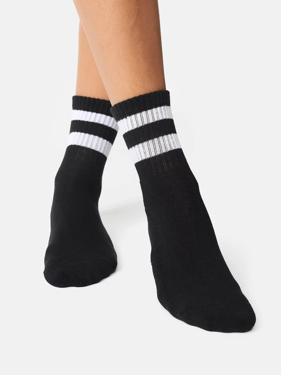 Nur Die Sport Kurzsocken 3er Pack - schwarz/grau - Größe 39-42