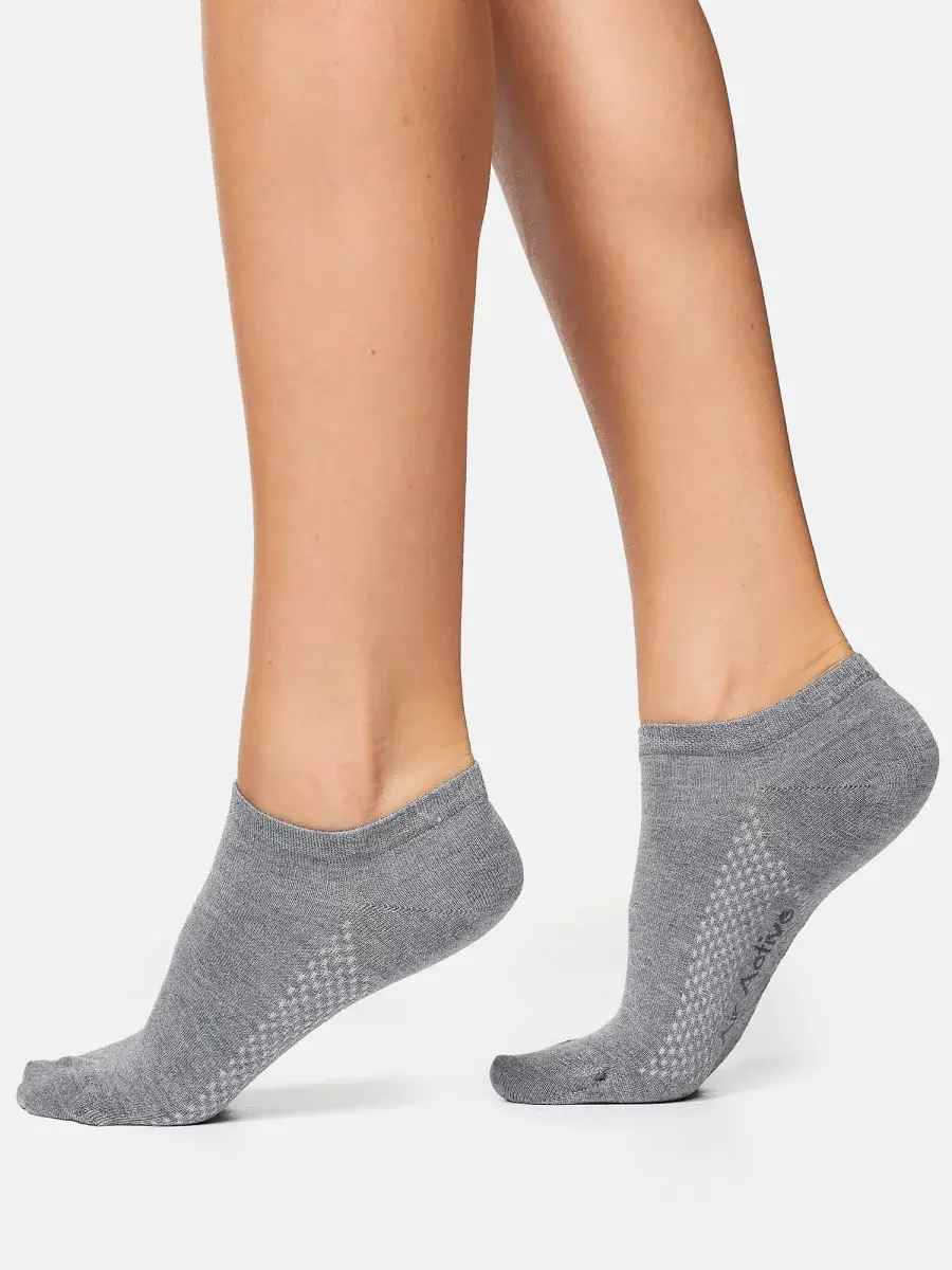 Nur Die 5-Pack Sneakersocken Bambus¹ - hellgraumelange - Größe 39-42 im Angebot
