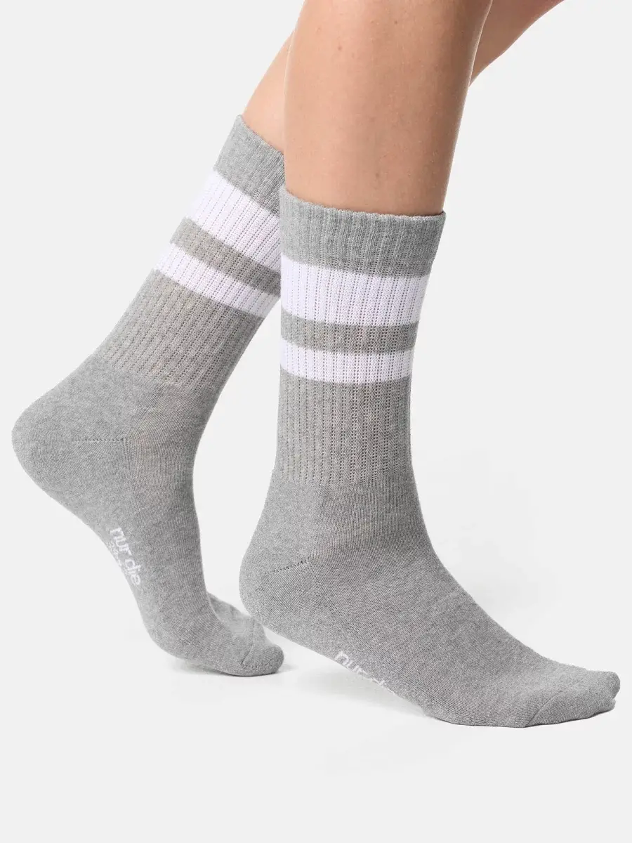Nur Die Sport Socken 3er Pack - weiß/grau/schwarz - Größe 39-42