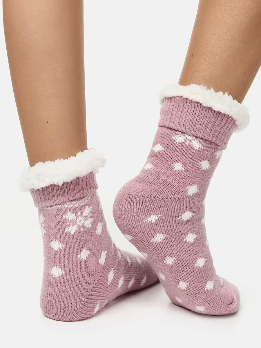 Nur Die Flausch Socke - rosa gemustert - Größe 36-37 Vatertagsangebot