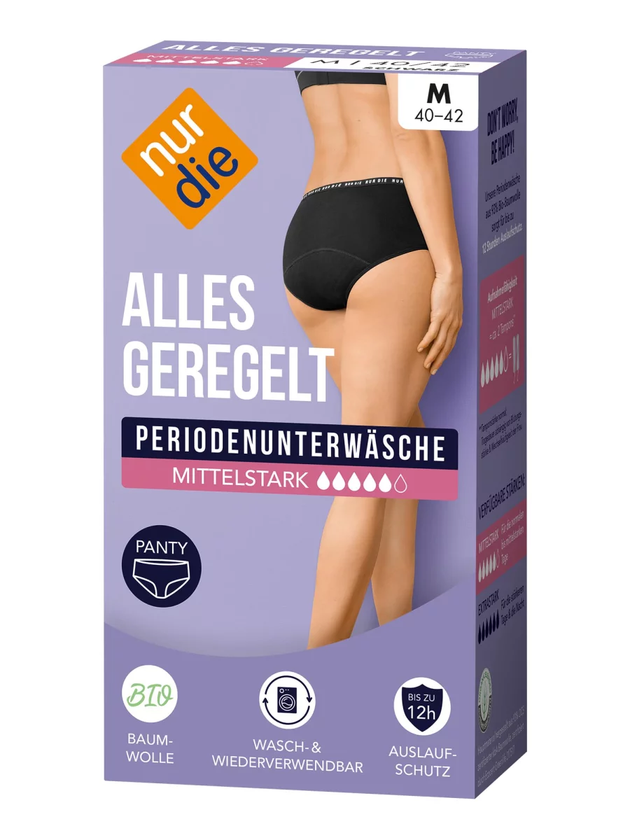 Nur Die Periodenunterwäsche Alles Geregelt Panty mittelstark - schwarz - Größe 44-46 Kauf eins, bekomm eins gratis