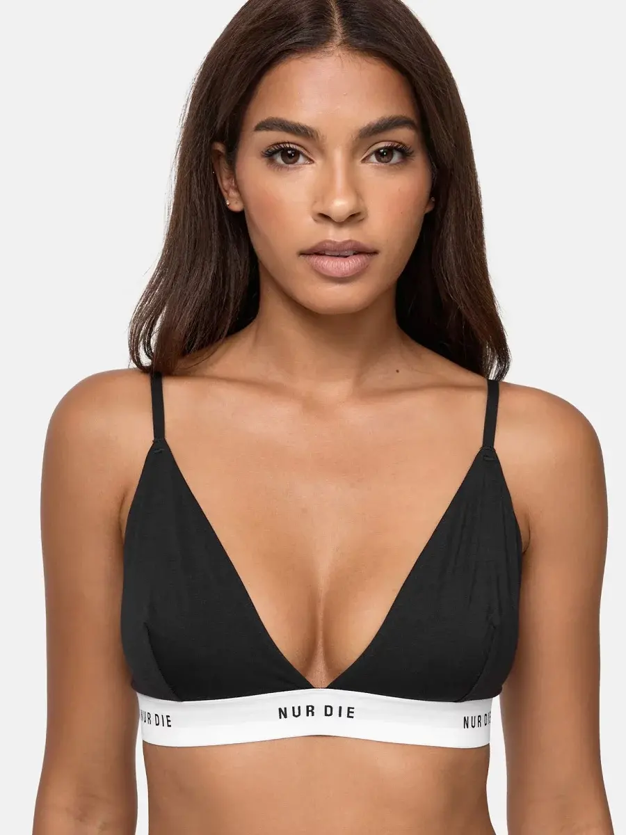 Nur Die Soft-BH 2-Pack Sportiv - schwarz/weiß - Größe 36-38 Nur für heute