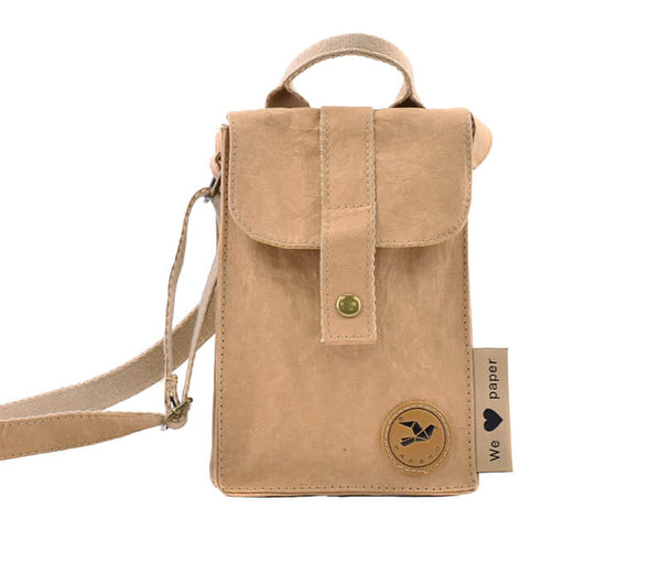 Papero PAPERO Handy Umhängetasche BUTTERFLY aus Papier mit RFID für Passport, Reisen Online Shopping