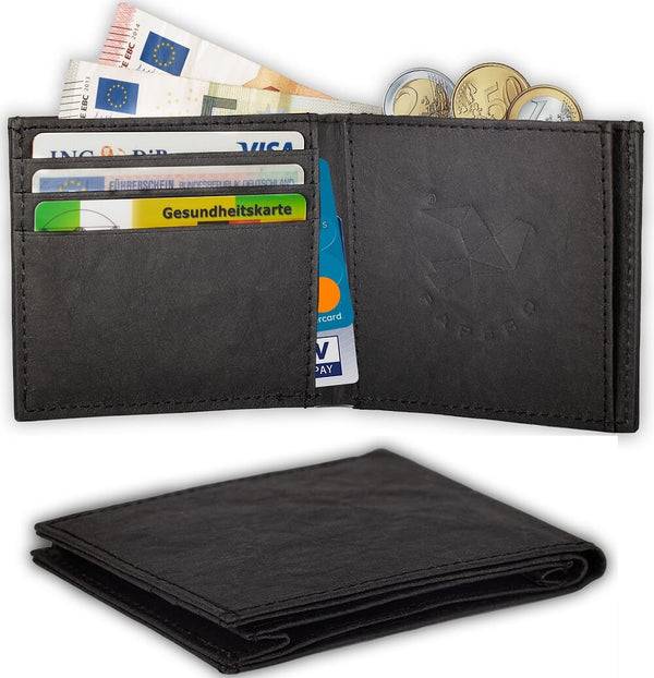 Papero PAPERO leichtes flaches Papier Wallet RAVEN mit integriertem RFID-Schutz und Münzfach Preisnachlass