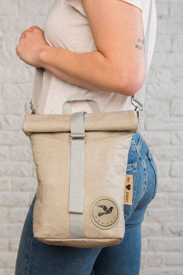 Papero PAPERO Lunchbag Handtasche aus Papier RACOON Pausenbrot vegan nachhaltig Saisonschlussverkauf