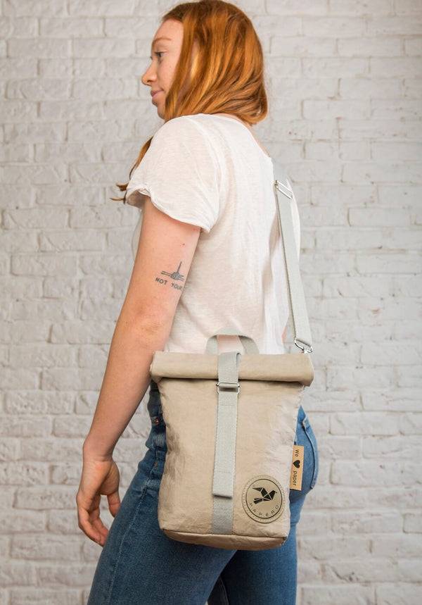 Papero PAPERO Lunchbag Handtasche aus Papier RACOON Pausenbrot vegan nachhaltig Saisonschlussverkauf