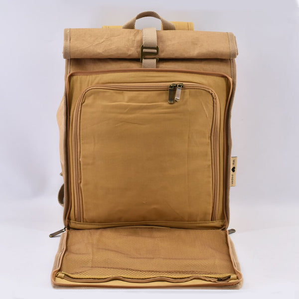 Papero PAPERO Rucksack LIZARD 21 L PRAKTISCH aus waschbarem Kraft Papier leicht, reißfest und wasserfest nachhaltig Valentinstagsangebot