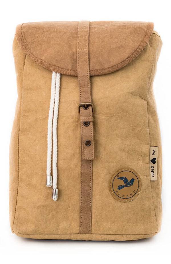 Papero PAPERO Rucksack OWL aus Kraft Papier 13 L leicht, reißfest und wasserfest vegan, nachhaltig