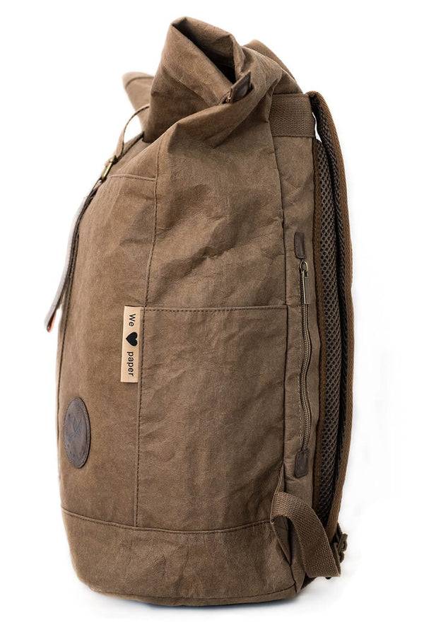 Papero PAPERO Rucksack YETI 28 L aus waschbarem Kraft Papier leicht, reißfest und wasserfest nachhaltig Lagerräumung