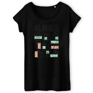 Papero T-Shirt- BIO- VEGANHOLIC- Damen 50% Rabatt mit kostenlosem Versand