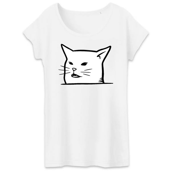 Papero T-SHIRT - BIO- White Cat - Damen Preisnachlass