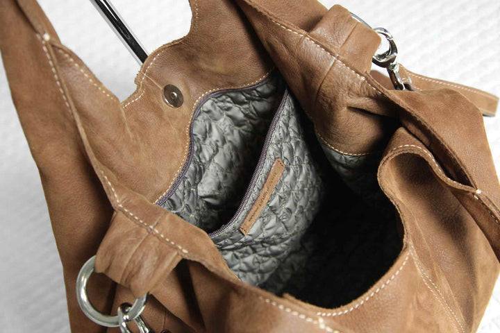 Philini Beuteltasche in braun - Melanie Rabatt