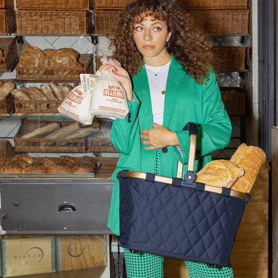 Reisenthel carrybag frame rhombus midnight gold (Einkaufskorb,dunkelblau) Flash Sale