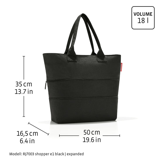 Reisenthel shopper e1 black (Damentasche,schwarz) 50% Rabatt für begrenzte Zeit