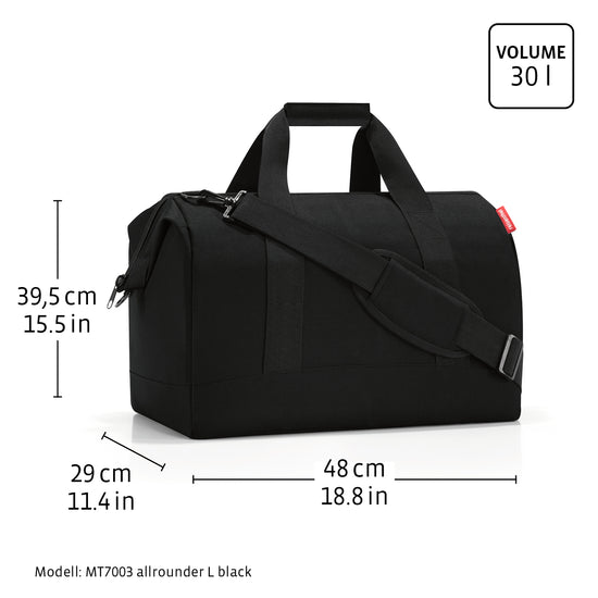 Reisenthel allrounder L black (Große Reisetasche - 30 Liter Platz,schwarz) Clearance-Verkauf