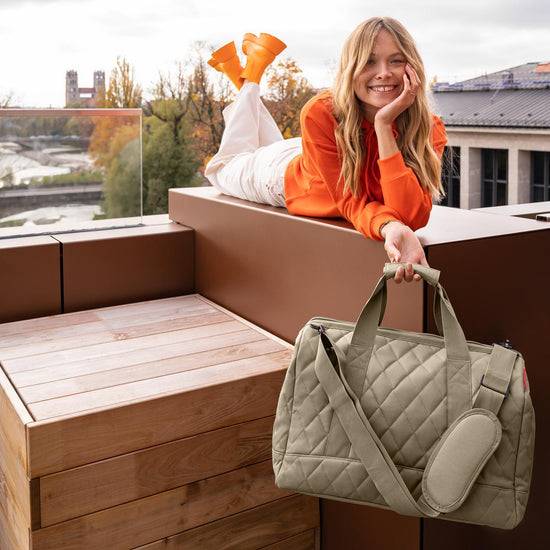 Reisenthel allrounder L rhombus olive (Große Reisetasche - 30 Liter Platz,olive) Im Verkauf