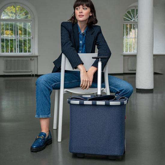 Reisenthel carrycruiser herringbone dark blue (Einkaufstrolley,dunkelblau) Heißer Verkauf