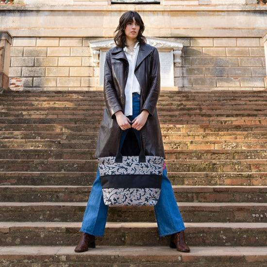 Reisenthel shopper e1 baroque marble (Damentasche,schwarz) Kostenlose Rückgabe