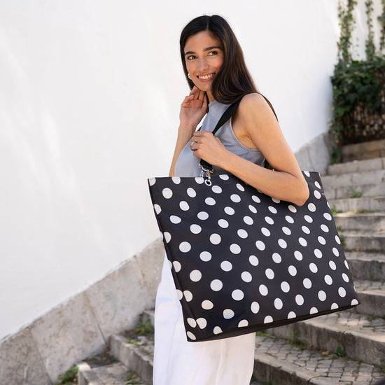 Reisenthel shopper XL dots white (Strandtasche,schwarz) Discount Store für neue Produkte