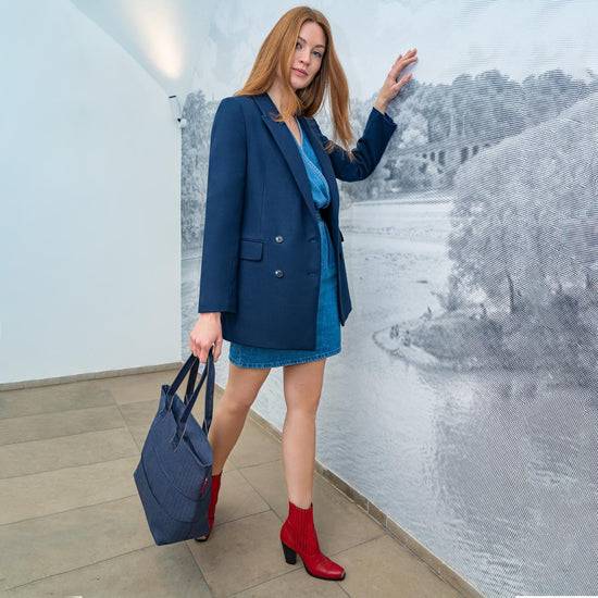Reisenthel shopper e1 herringbone dark blue (Damentasche,dunkelblau) Riesige Rabatte