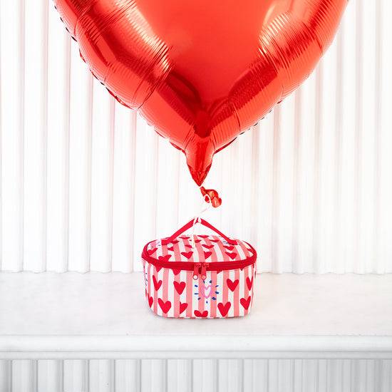 Reisenthel coolerbag S pocket hearts & stripes (Kühltasche,rot) Begrenztes Angebot