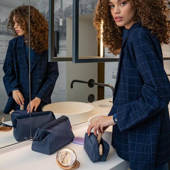 Reisenthel travelcosmetic herringbone dark blue (Kulturbeutel,dunkelblau) Speichern exportieren