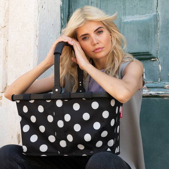Reisenthel carrybag frame dots white (Einkaufskorb,schwarz) Lagerräumung