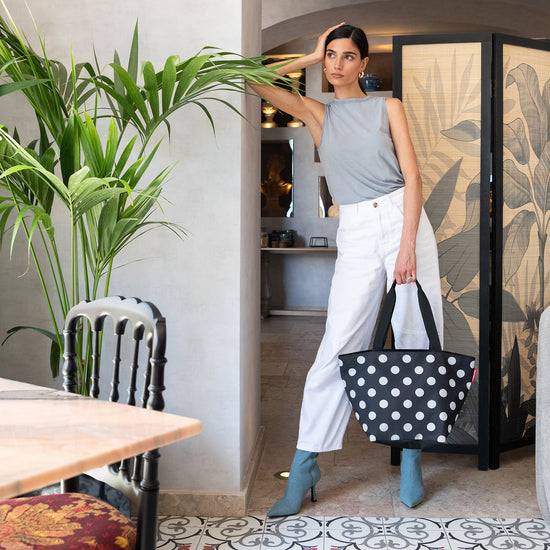 Reisenthel shopper M dots white (Handtasche,schwarz) Bis zu 65% Rabatt